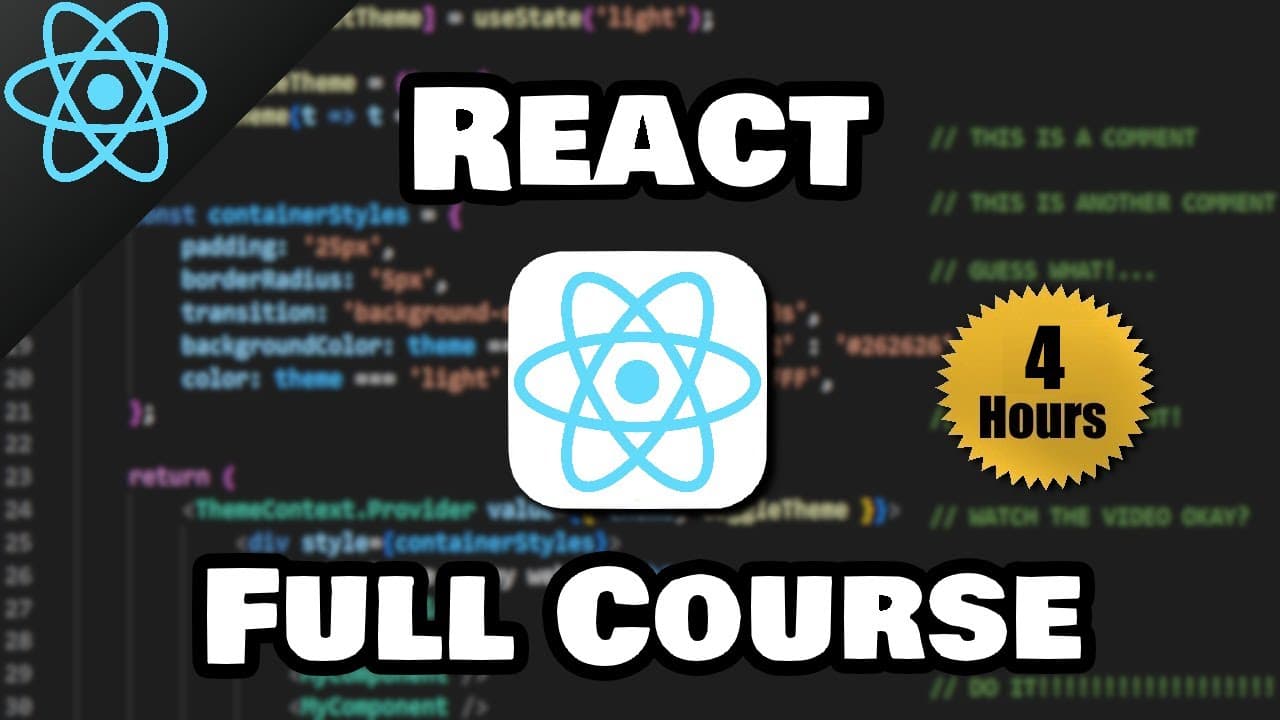 Thumbnail for React Full Course for free ⚛️